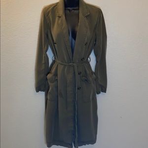 Free People Army Green Trench Coat